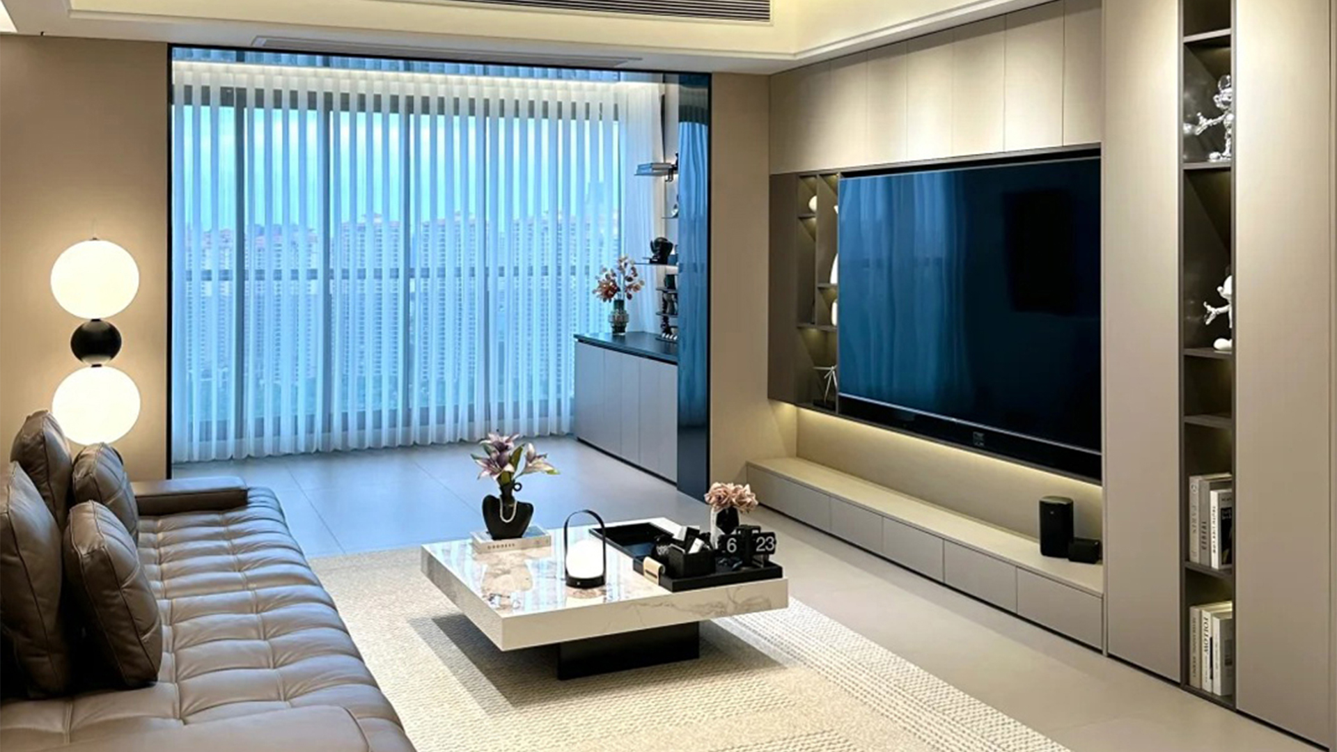 現(xiàn)代簡約風 | 中性色調(diào)開闊布局的質(zhì)感空間設(shè)計